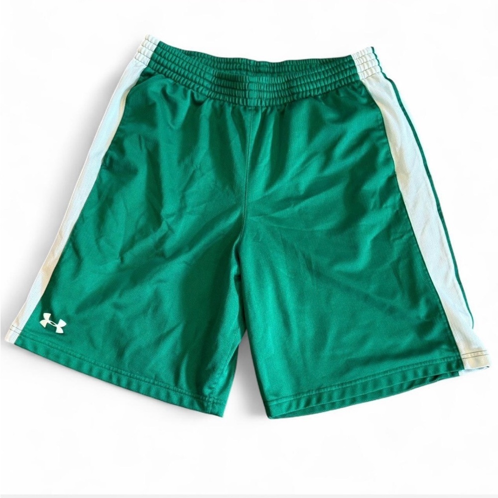 Men’s Green Loose Fit Under Armour Basketball Shorts Large